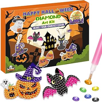 Labeol Arts and Crafts for Kids - Creat Your Own GEM Keychains-5D Diamond Painting by Numbers GEM Kits for Kids Girls Toddler Age 6-7 6-8 10-12