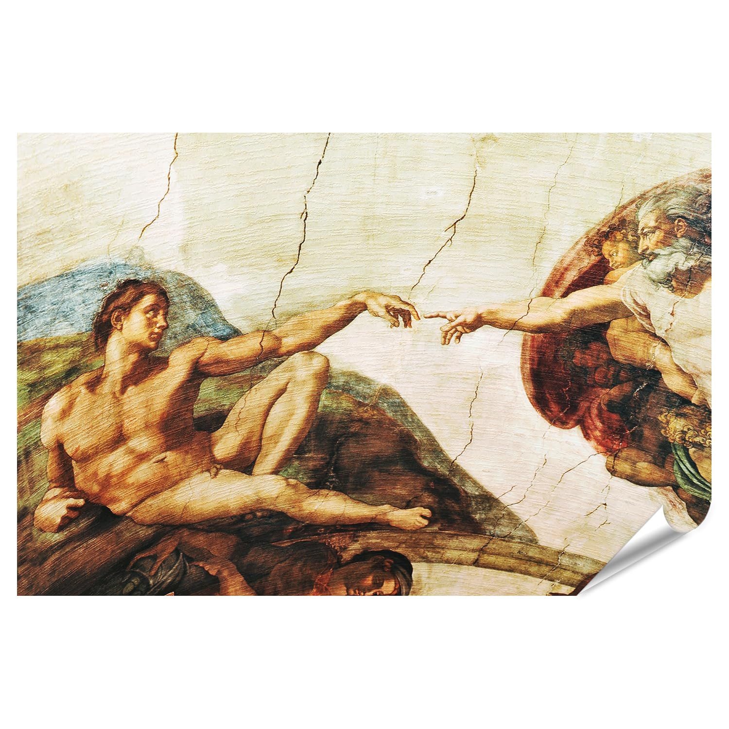 islandburner Poster XXL immagine La creazione di Adams Affresco Cappella Sistina Michelangelo Immagini Premium Stampa fotografica