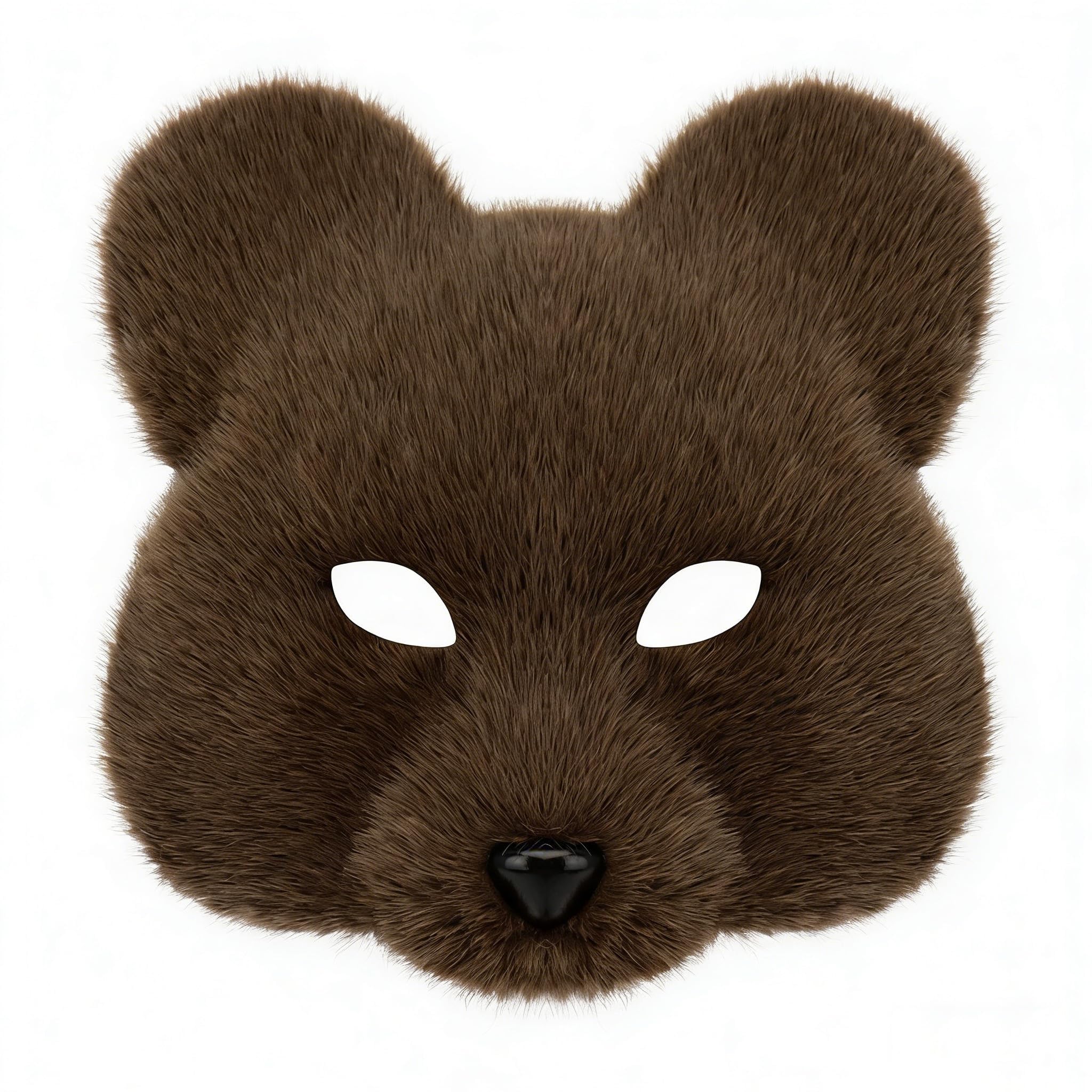 Cosplay plush half-face bear mask, realistic plush bear mask orc costume, suitable for Halloween animal cosplay performances and parties. (Styles 4)