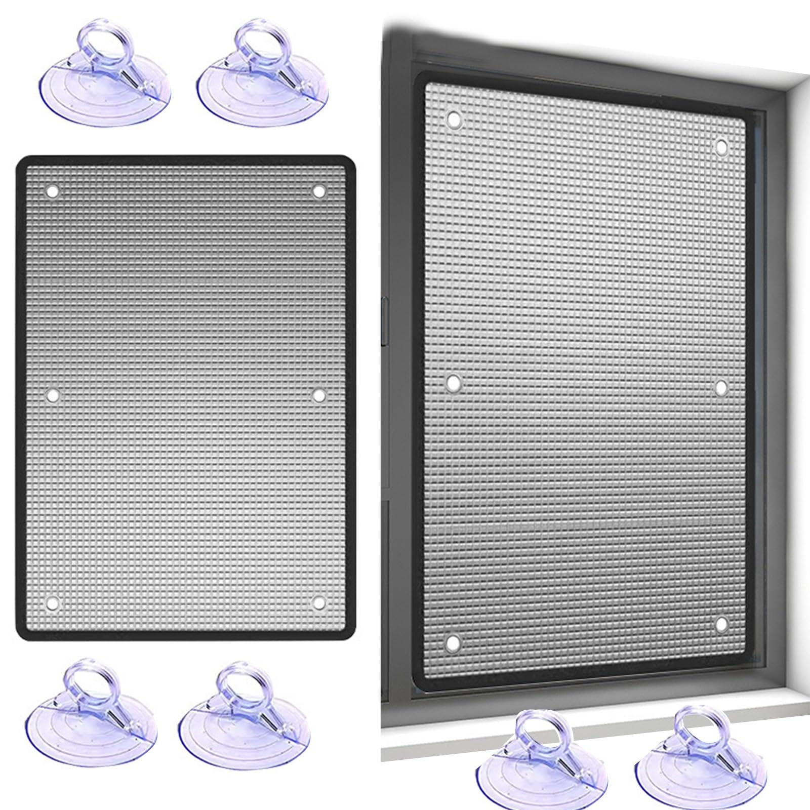Total Blackout Window Film – Thermal Insulation, Heat Control, UV Protection, Reflective Window Tint with Suction Cups(90x100cm)