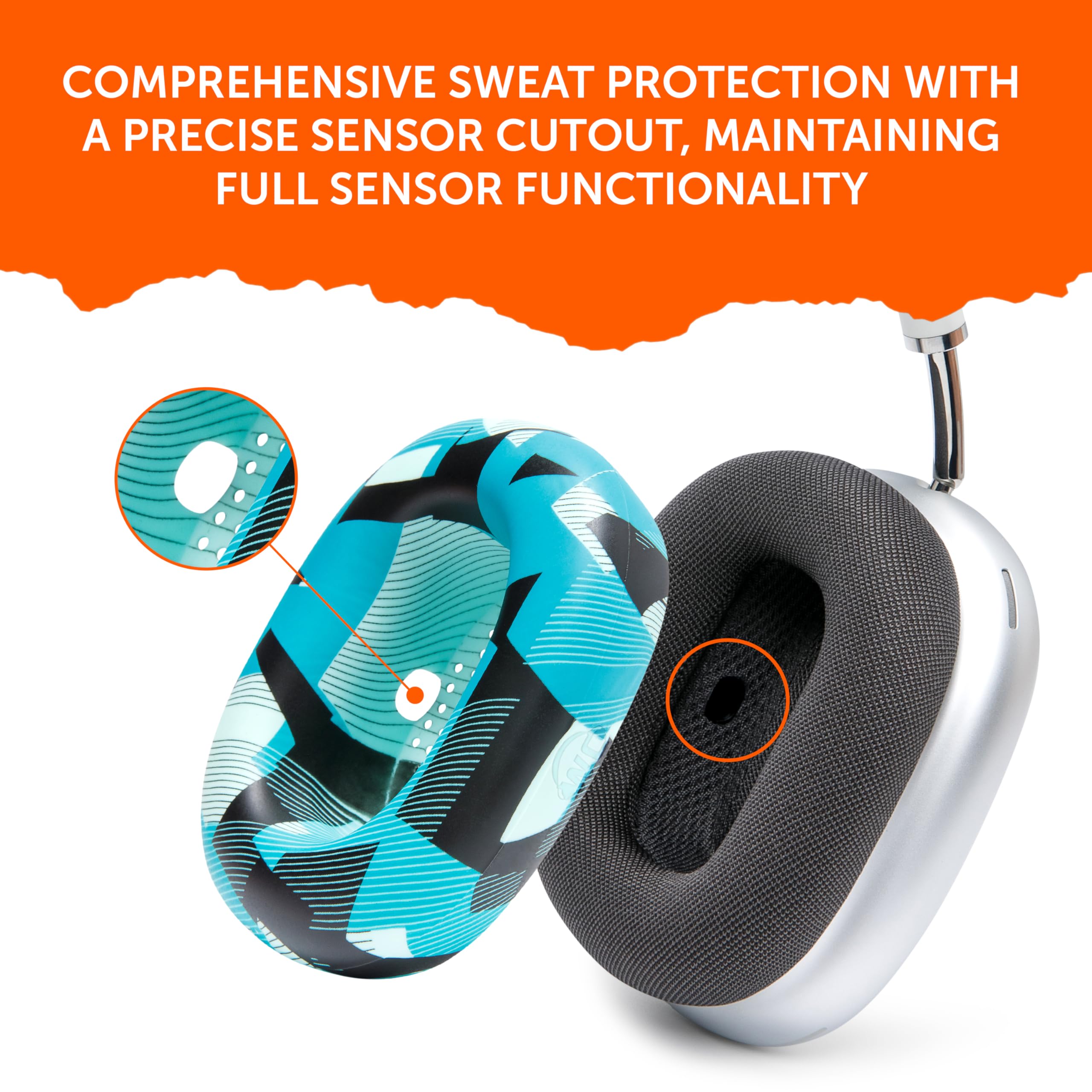 WC SweatZ Max - Patented Sweat Covers Compatible with AirPods Max 1 (Does Not Fit AirPods Max 2) by Wicked Cushions - Image 4