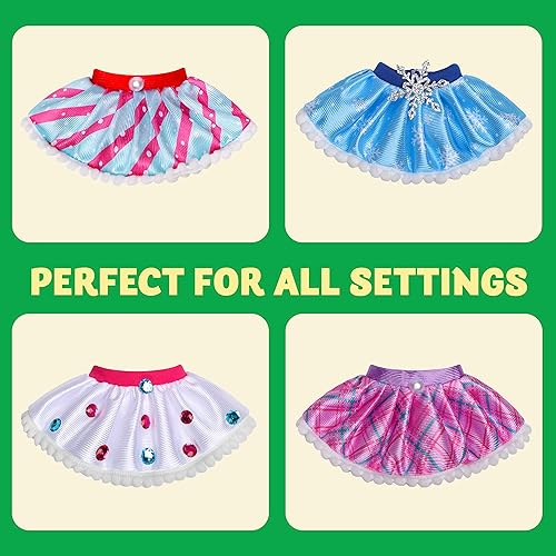 Miniatura 8 de JOYIN Juego de 5 faldas de baile de elfo de Navidad para muñeca de elfo, ropa de muñeca de elfo, accesorios para Navidad, accesorios de muñeca,