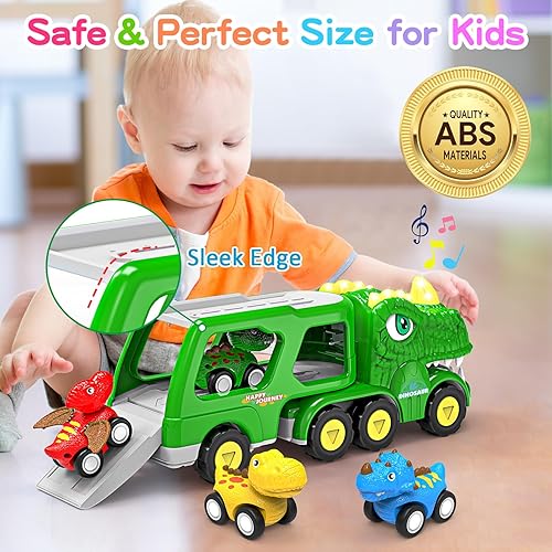 Miniatura 6 de ENJSD Juguetes para niños de 1, 2, 3, 4 años, juguetes 5 en 1 para edades de 2 a 4 años con 4 juguetes de dinosaurio para niños de 3 a 5 años,