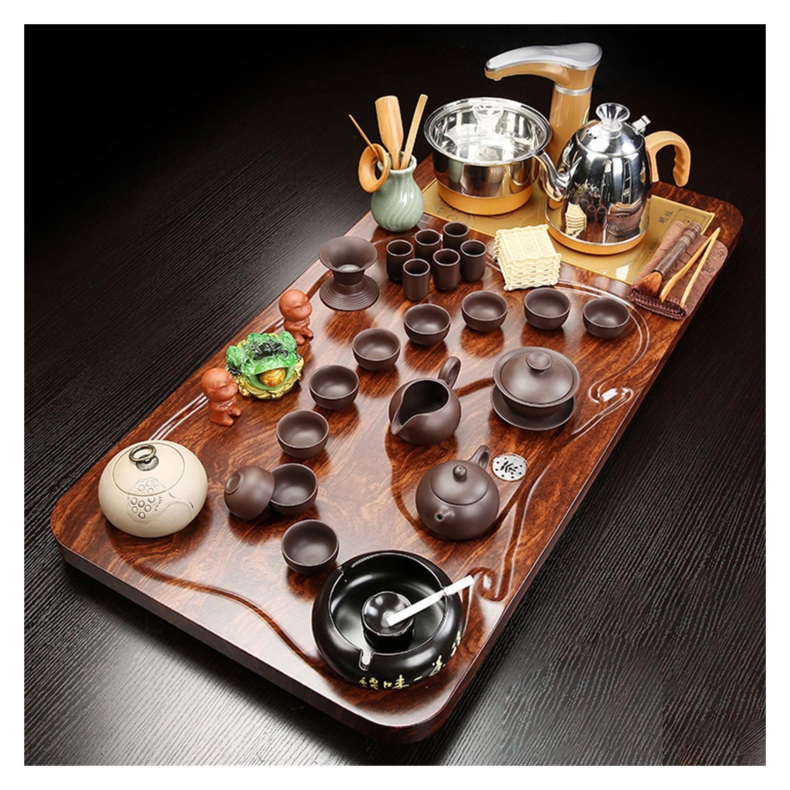 DFGHNBVC Tea Serving Tray Kung Fu Tea Set With Tea Tray, Automatic Tea Set, Full Set Of Small Tea Ceremony Tea Tray Tea Sets, Tea Set Tray For Office