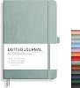 RETTACY Bullet Dotted Journal Notebook, 192 Pages, A5 Medium Size 5.7 x 8.3, Leather Hardcover, 100 GSM Thick Paper, for Bullet Journaling, Planning, Tracking Blue-gray