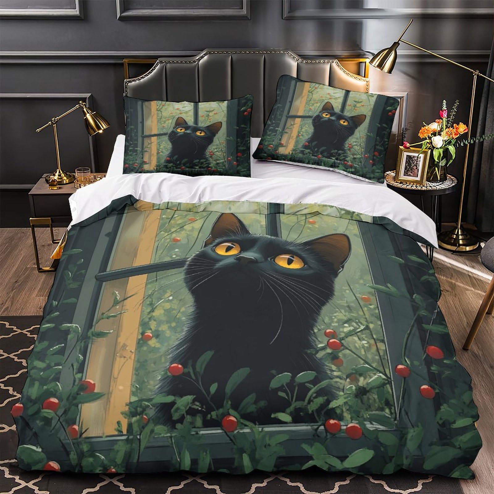Housse de Couette Haute Résistance et Ultra Douce Décoration Scène Nocturne