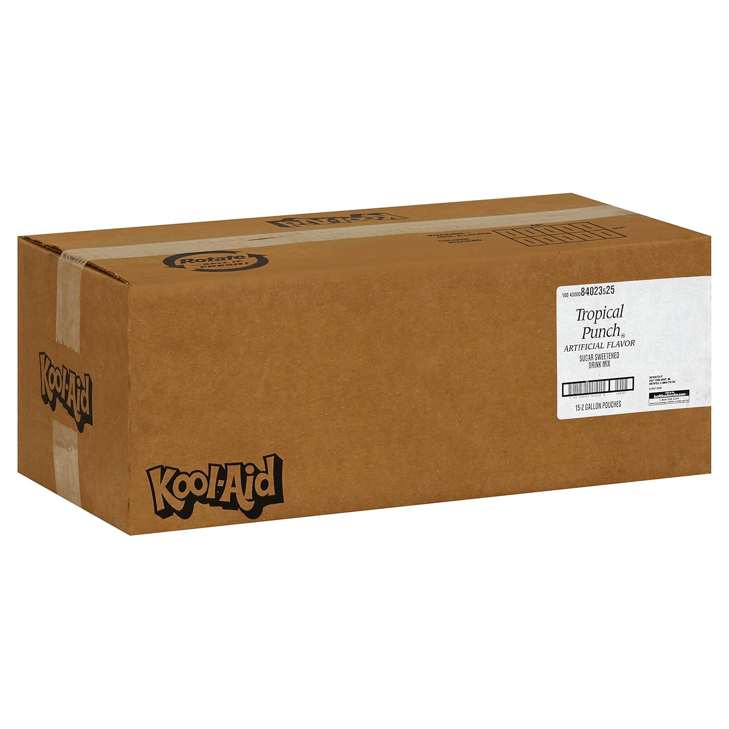 Kool Aid Tropical Punch Drink Mix, Makes 2 Gallons (Pack of 15)