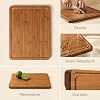 Tablas de cortar de madera ROYAL CRAFT WOOD para preparación de comidas y servir - set de tablas de bambú no tóxico con ranura profunda para jugos y asas laterales - bloque de carnicero para charcutería y corte de carne (3 piezas) 7