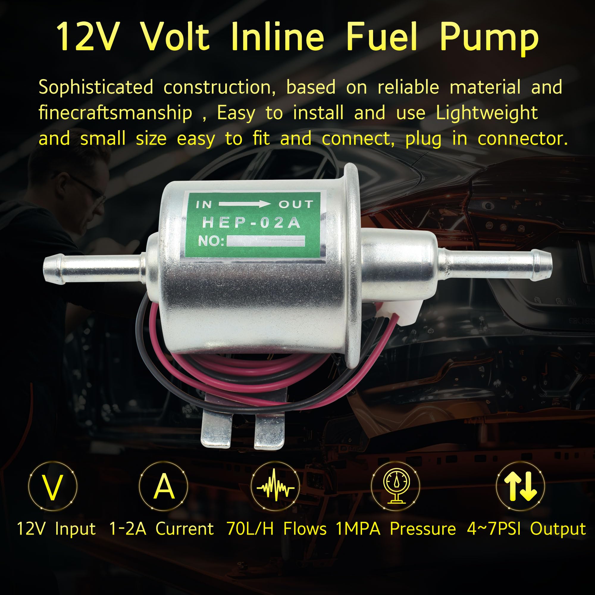 Yezoauto External Inline High Flow Pressure 255LPH Fuel Pump with 40 平行輸入 : Yezoauto Inline⁄External EFI Fuel Pump Compatible with