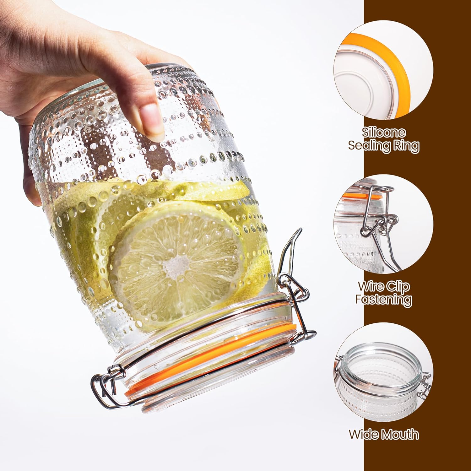 Revamp Your Kitchen: 6-Pack 32 Oz Glass Mason Jars with Airtight Lids for Ultimate Storage!