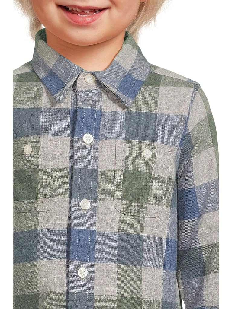 Multi Janie and Jack Plaid Twill Button Down Shirt (Infant)