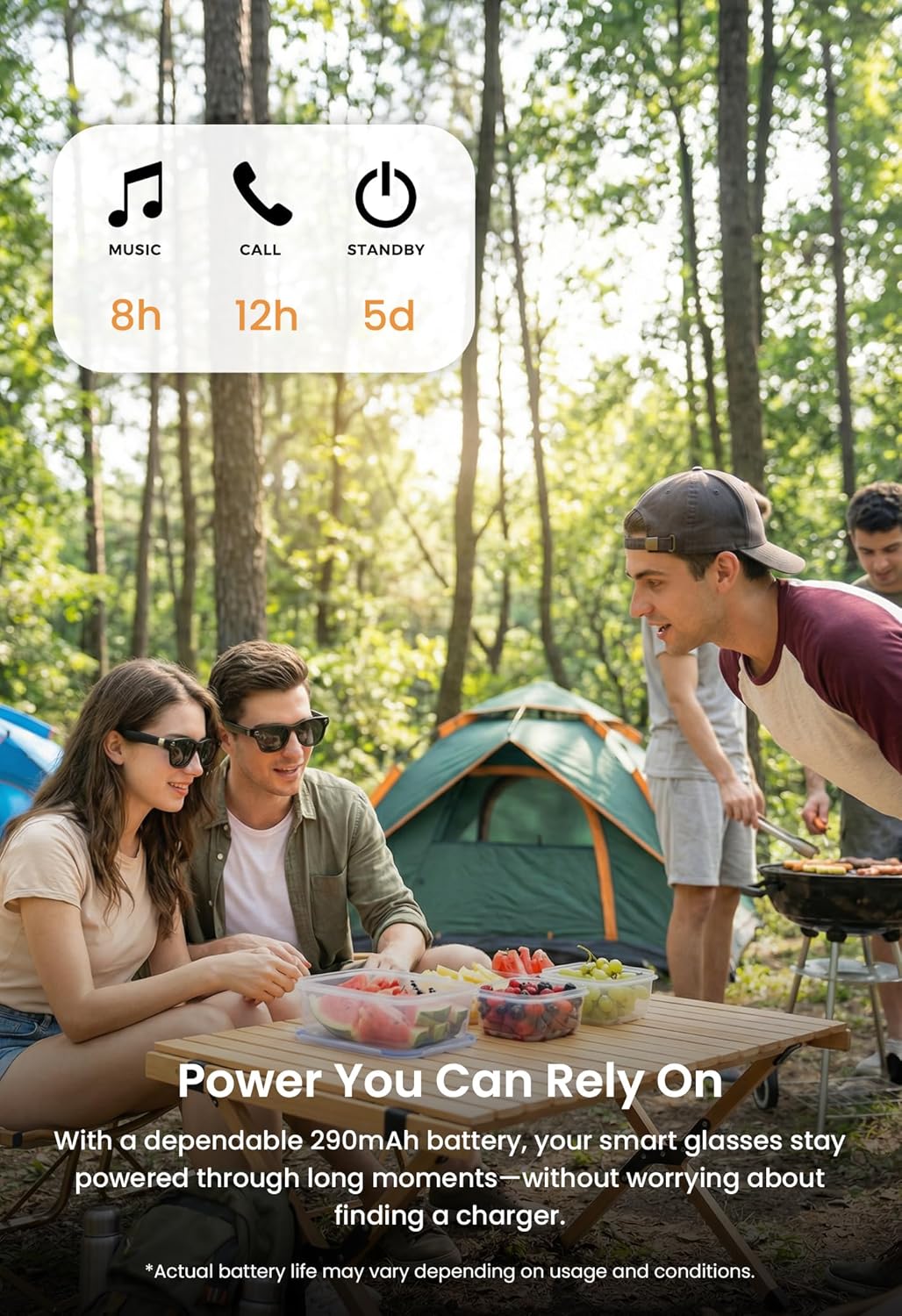 DPVR AI Smart Glasses with Camera and Audio – 8MP HD Camera Glasses for Men & Women, Photo & Video Recording Glasses, Bluetooth Sunglasses, Real Time Translation, Voice Assistant for Life & Work Vlog