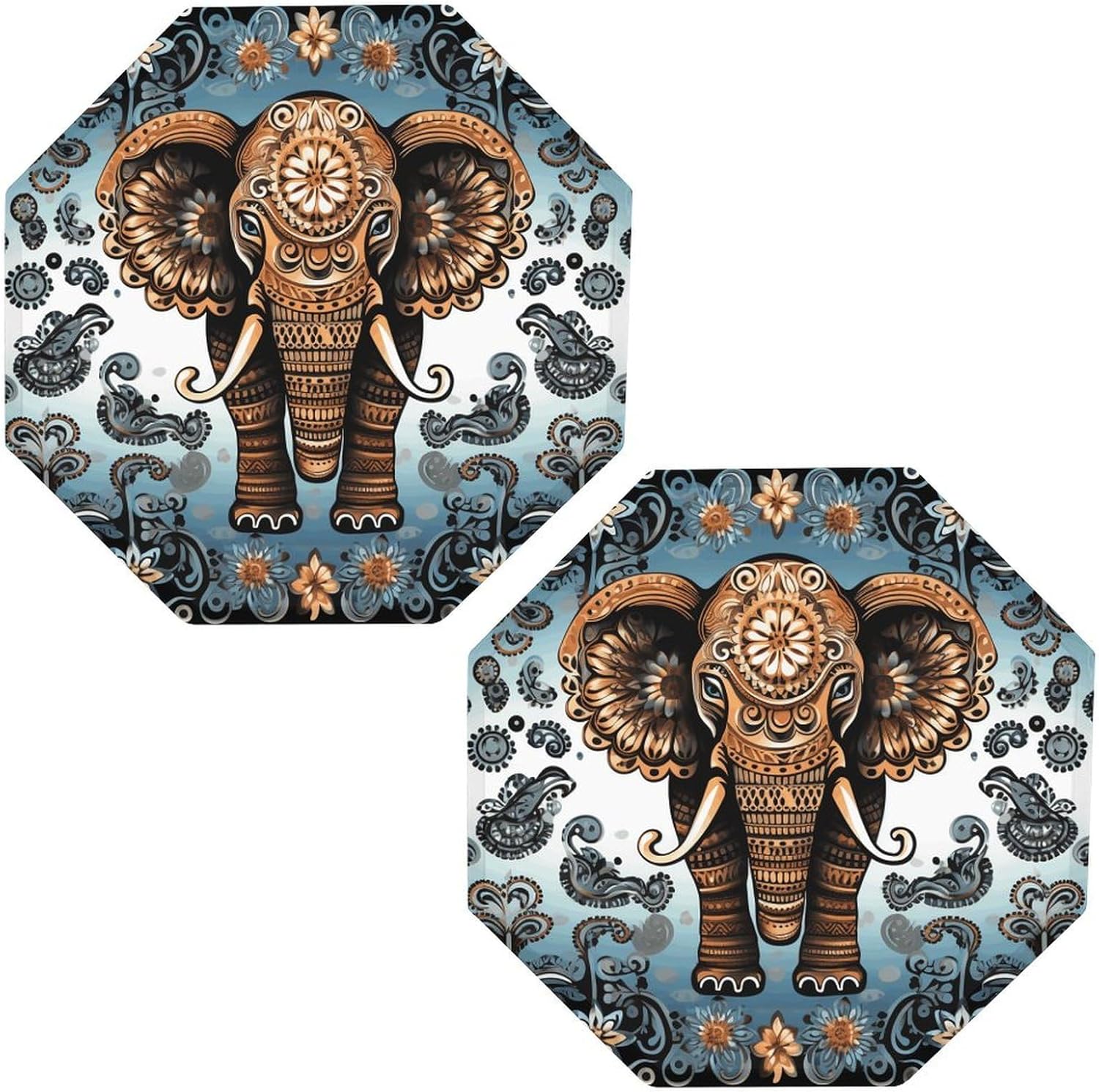 Ctagon Metal Sign for Home, Modern Display Plate for Kitchen, Elephant Pattern Plates Accent Hanging Wall Decorations 3PCS for Living Room, Bedroom, Hallway, Hotel