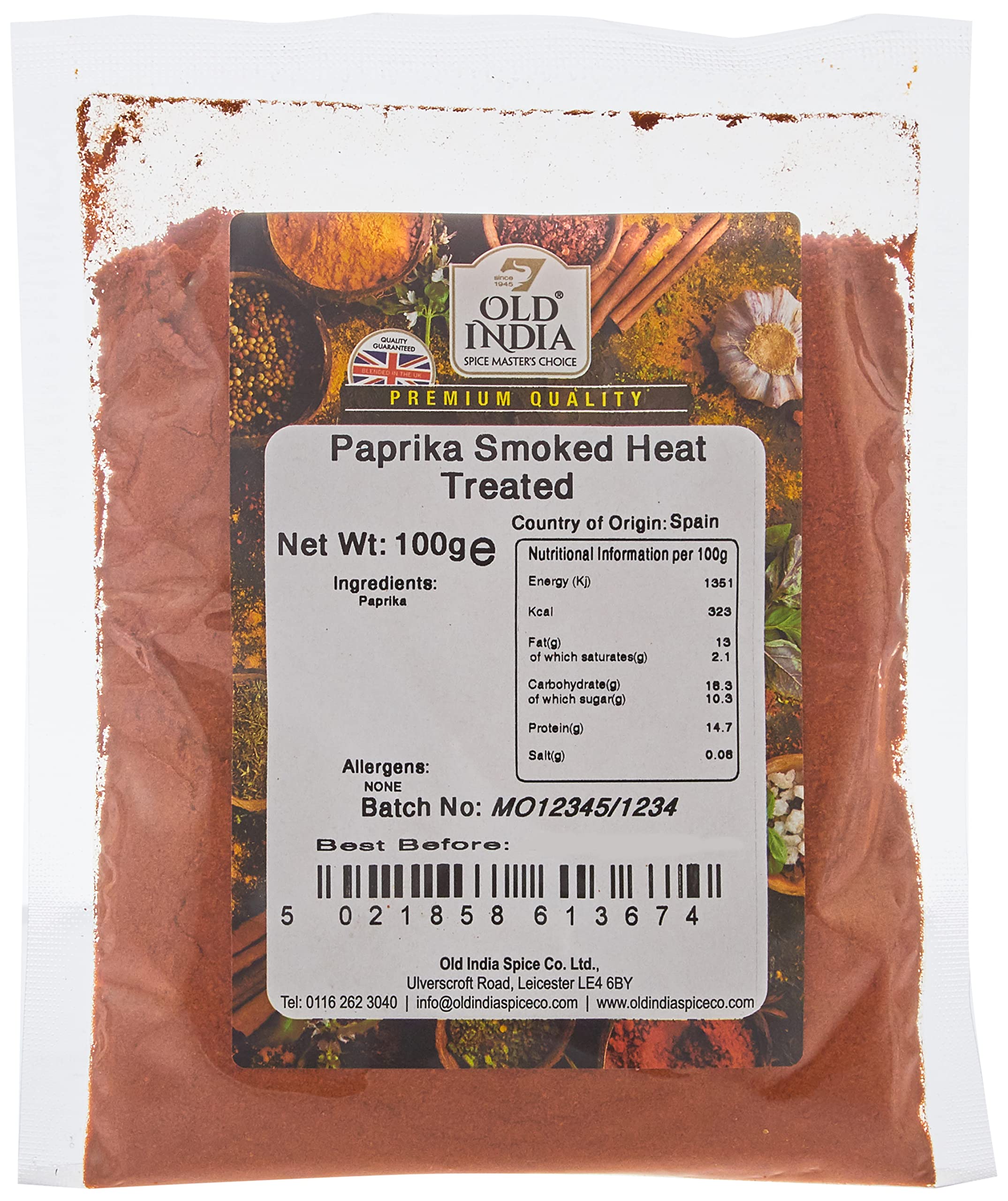 Old India Paprika Smoked Heat Treated 100g