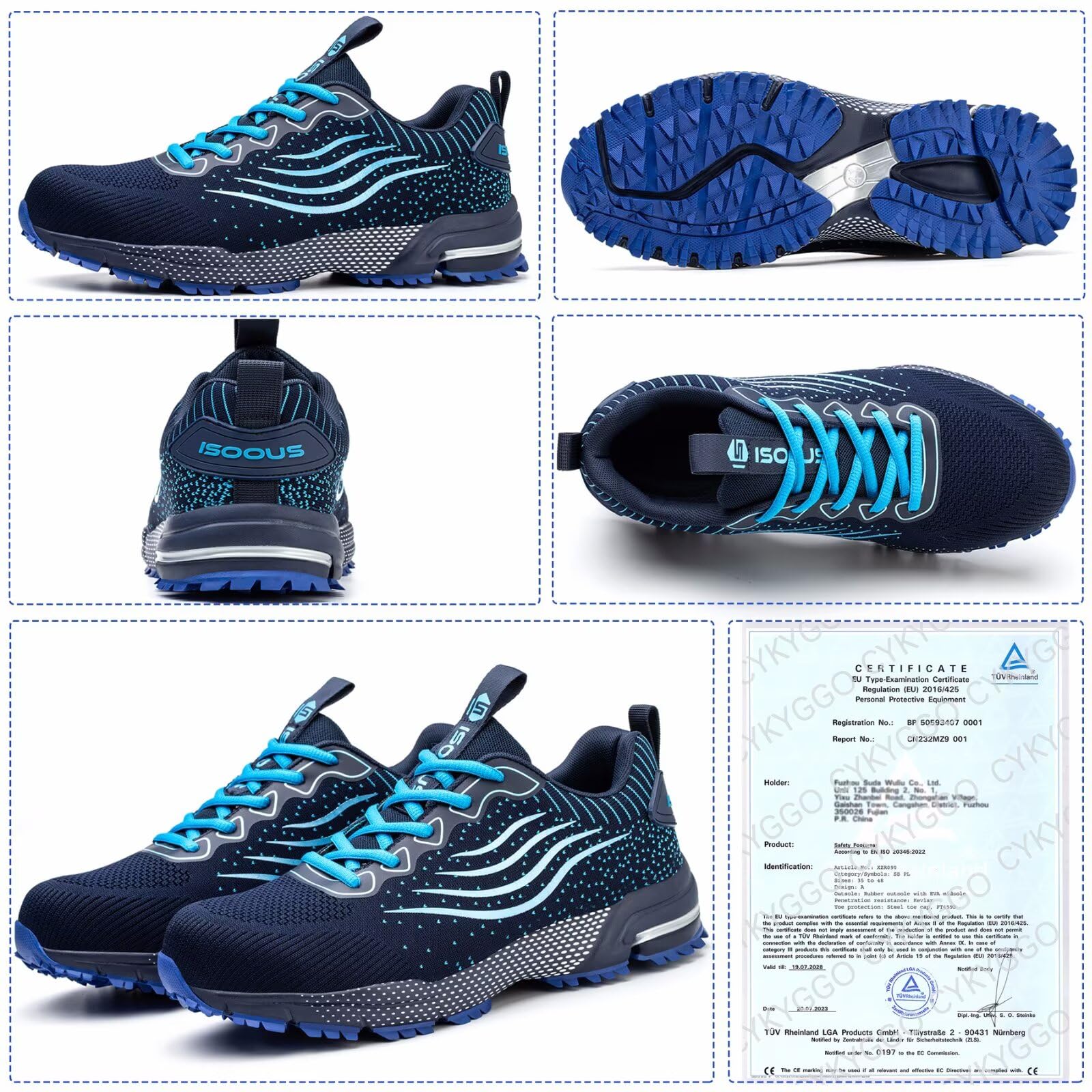 Scarpe Antinfortunistiche Uomo Scarpe da Lavoro Donna Leggere con Punta in Acciaio Traspiranti Scarpe Sicurezza Comode