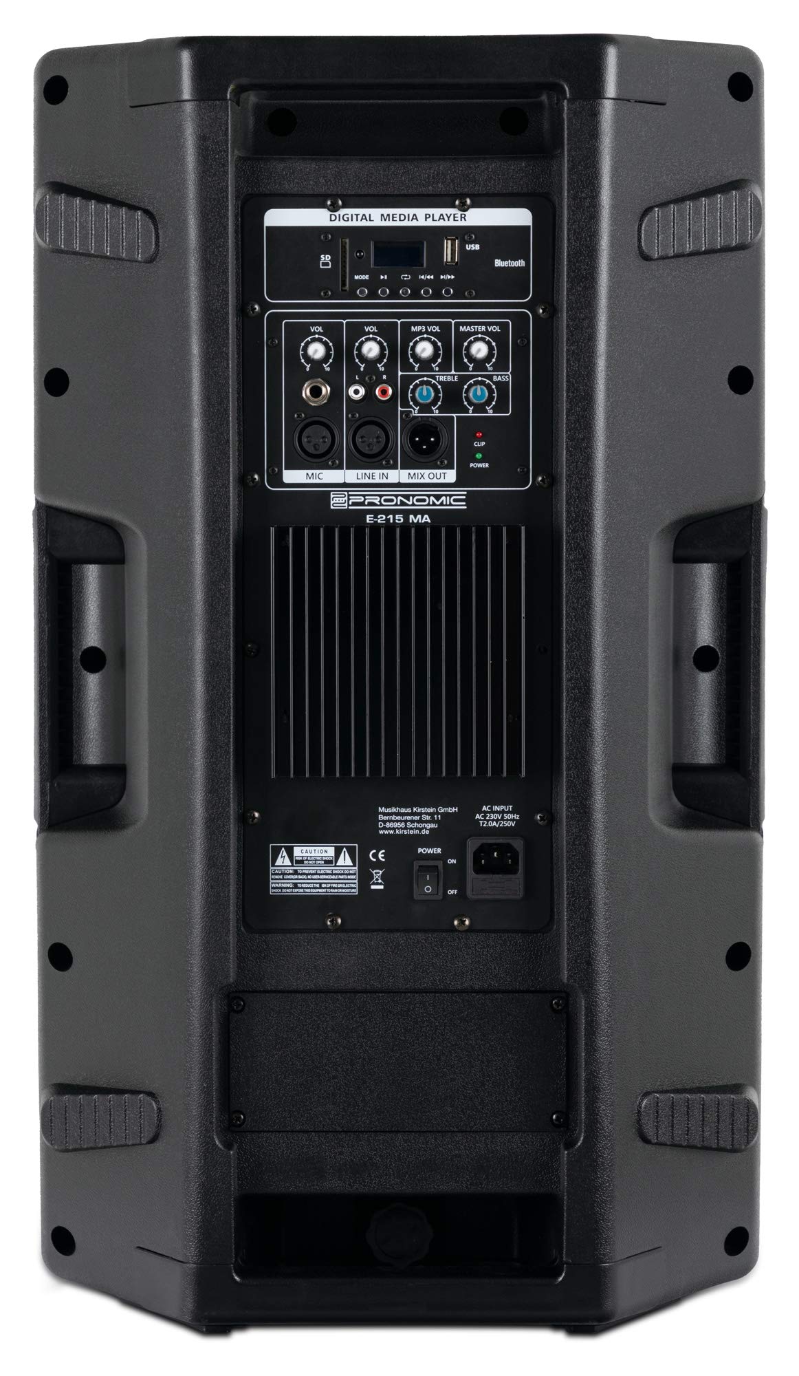 Pronomic Powerstage Economy 1815 2.2 - aktives PA-Set mit 2X 18-Subwoofer und 2X 15-Satelliten - 840 Watt Gesamtleistung (RMS) - inklusive Distanzrohre und XLR-Kabel