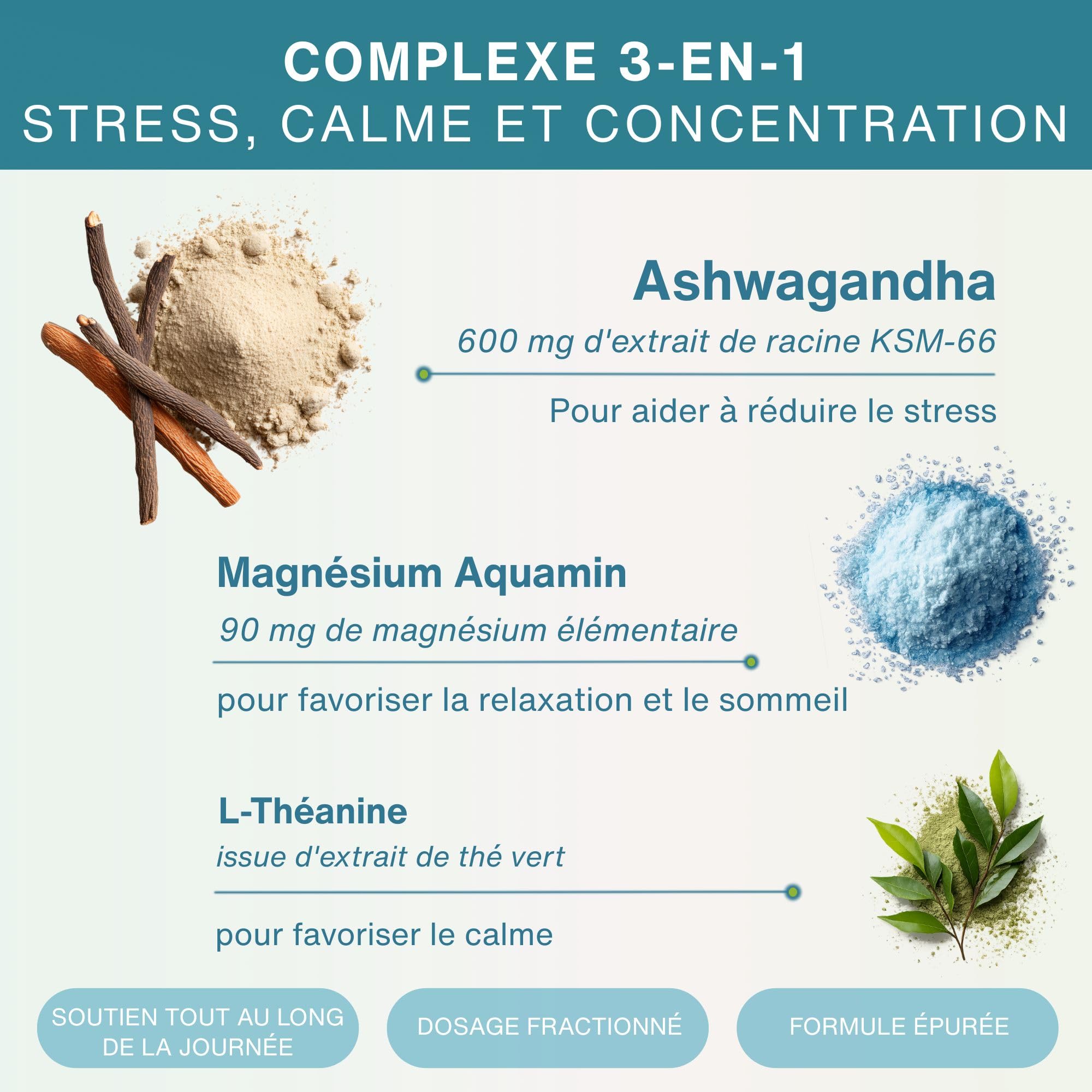 Igennus Ashwagandha KSM-66 Complexe avec L-Théanine & Magnésium Pur Extrait de Racine 600mg, Anti-Stress, Anxiété, Réduction Cortisol et Fatigue – 60 Capsules Végan à Action Rapide, 30 jours