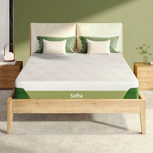 Softa 8 Inch Full Size Mattress, Gel Memory Foam Mattress, Breathable Bamboo Cover, Fiberglass Free, Green Tea Foam, Medium Firm Feel for Pressure Relief, CertiPUR-US Certified, Mattress in a Box
