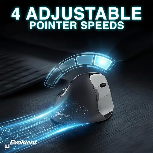 Miniatura 5 de Evoluent – Inventor del ratón vertical – VMC Ratón ergonómico vertical inalámbrico USB/Bluetooth Ergo Design para mano derecha M-L, comodidad