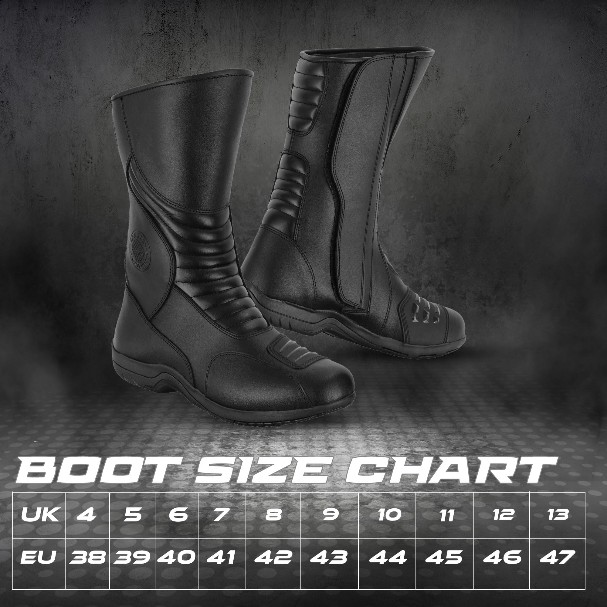 Botas de moto para hombre, homologadas CE (EN13634:2017), nivel 2, zapatos de moto de cuero con calzado protector de tobillo largo