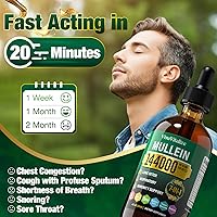 Vista 5 de Mullein Drops for Lungs,144000mg Mullein Leaf Extract for Lungs Cleanse & Respiratory Function Healthy Breathing Immune, Digestive System, Natural