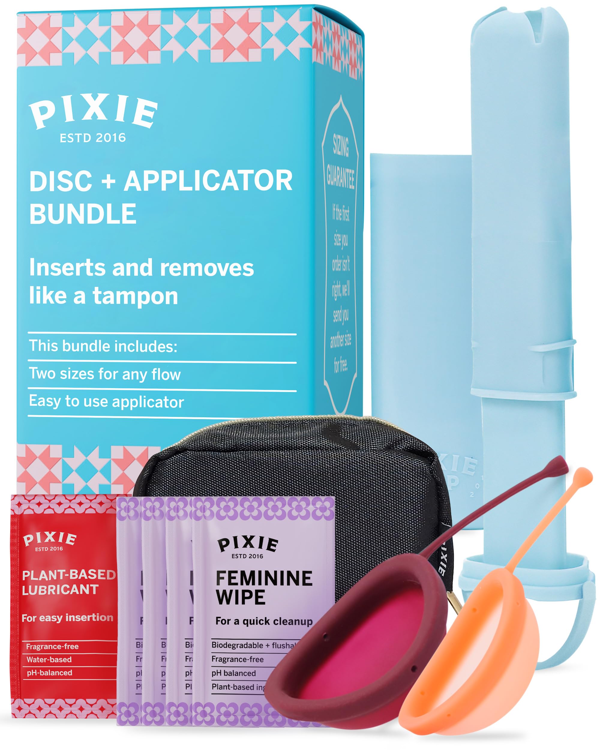 Paquete de 2 discos menstruales y aplicador, sin metales ni toxinas, 100% silicona de grado médico, disco de período reutilizable más suave, se inserta y se retira como un tampón, capacidad de 3 y 7