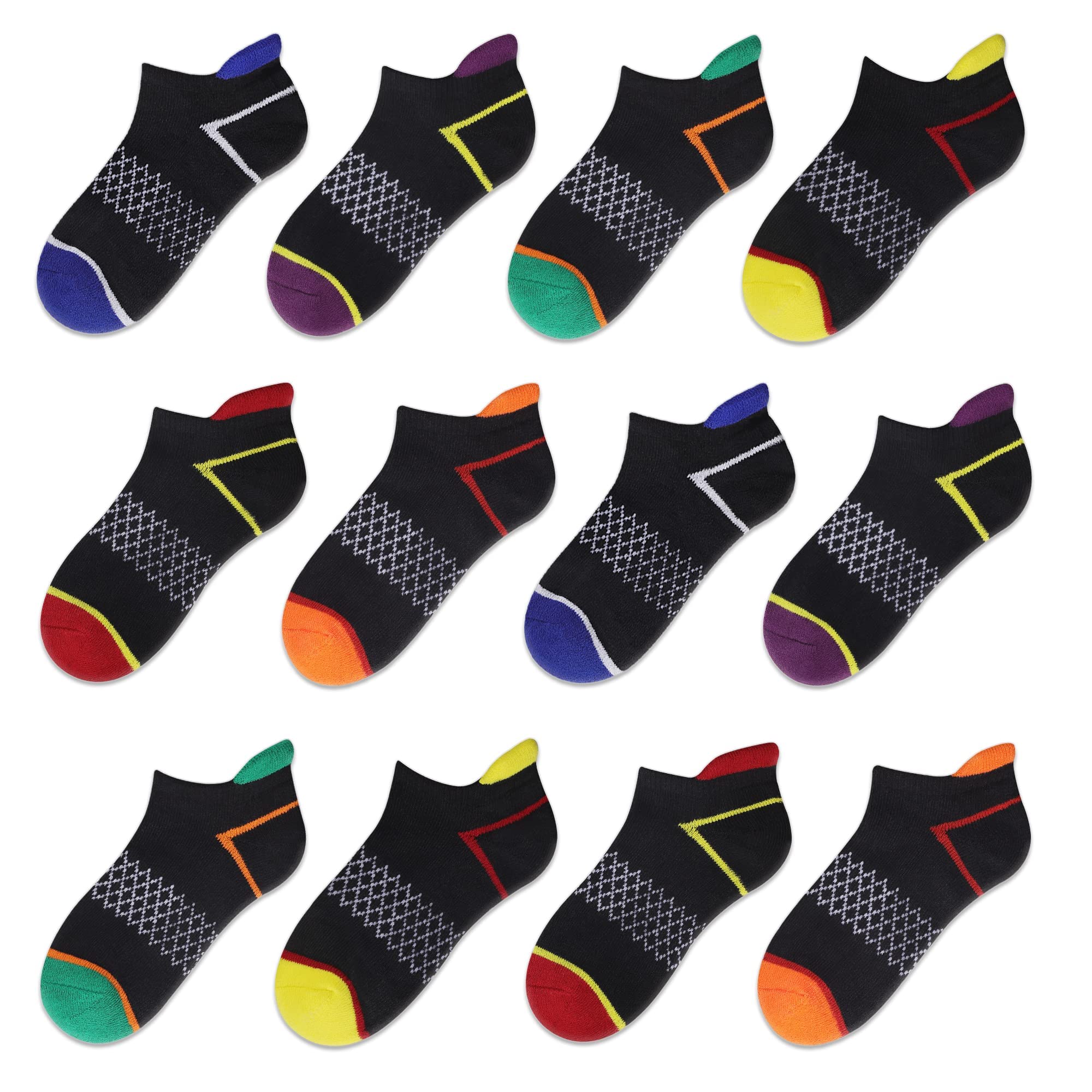 12 pares de calcetines deportivos para niños con suela acolchada para niños de 4 a 6, 6 a 8, 8 a 10 años