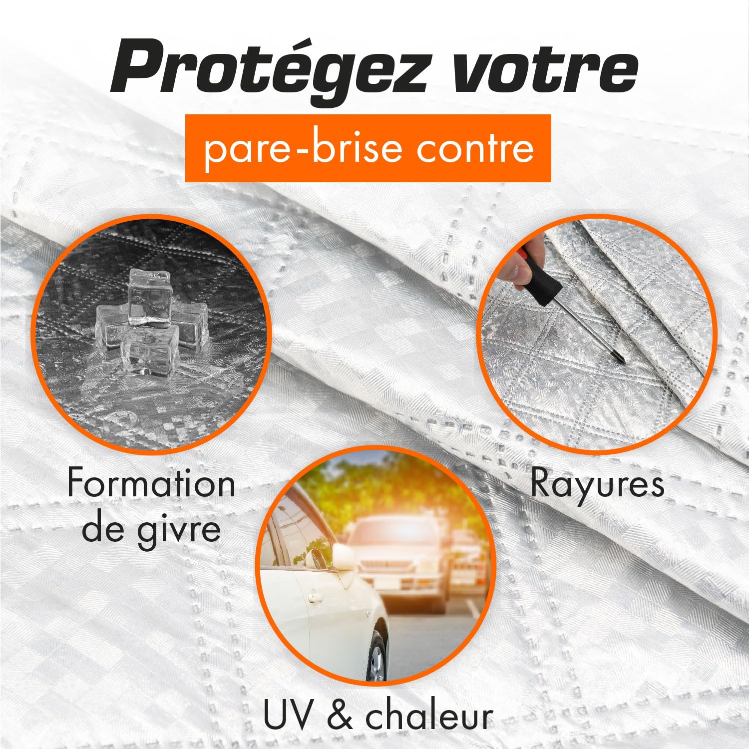 Upgrade4cars Couverture Pare Brise Voiture pour Hiver et été | Protection Antigel Bâche Anti Givre, UV, Soleil, Neige et Glace