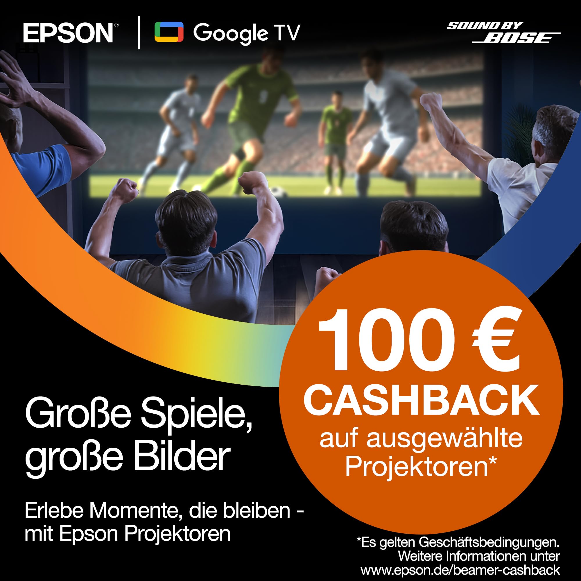 Epson Lifestudio Flex Plus EF-72 | Tragbarer 4K-PRO-UHD-Smart-TV-Projektor | 1.000 Lumen | 3LCD x RGB-LED | Sound by Bose | Google TV | Einfache Einrichtung | 150''-Display | 5 Jahre Garantie | Eiche