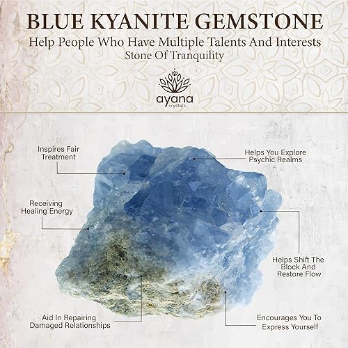 Miniatura 2 de Ayana Crystals - Collar de cianita azul hecho a mano, auténtica joyería de cristal para curación emocional y espiritual, chakras de garganta y