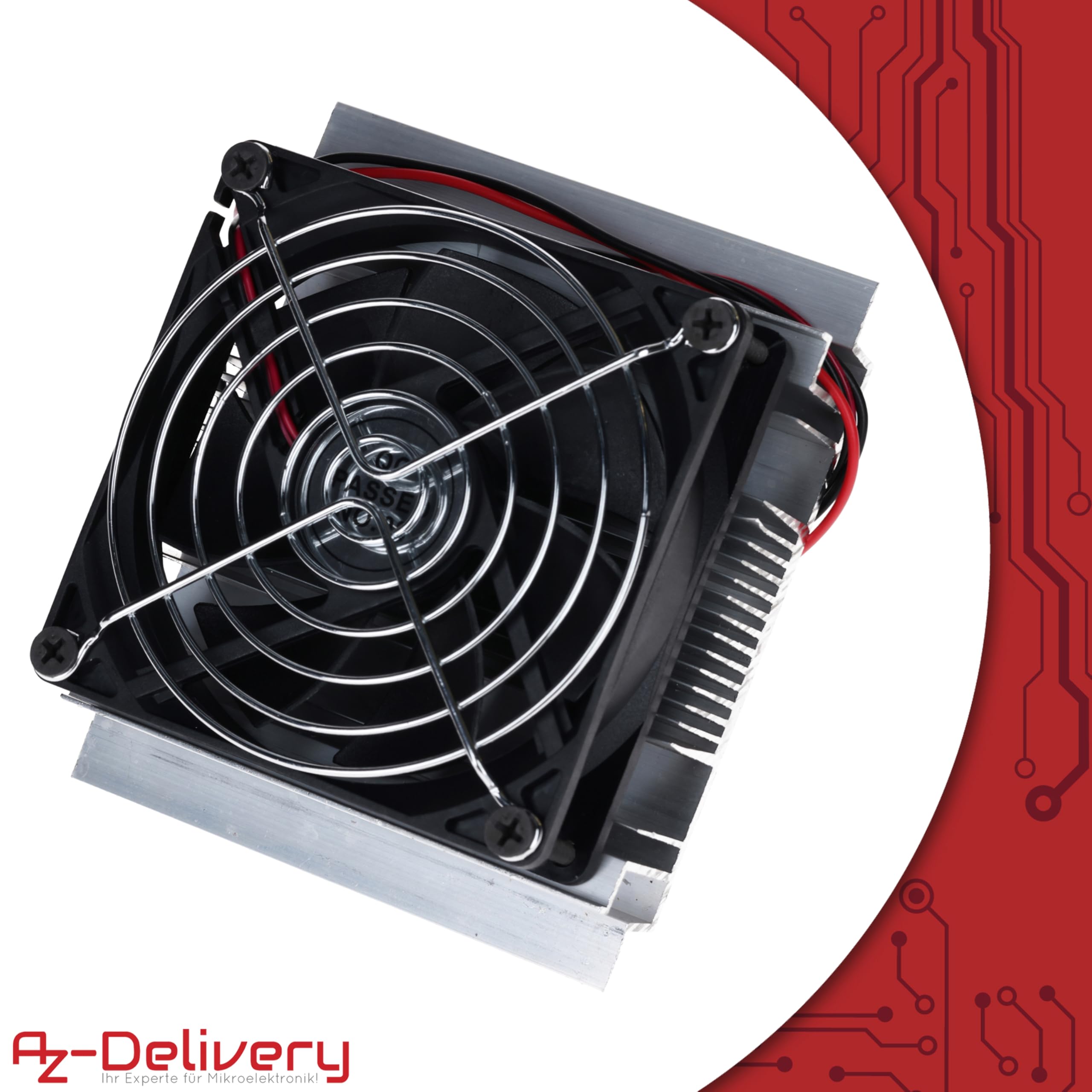 AZDelivery Kit de refrigeración Peltier – disipador de calor y ventilador 12 V – aluminio, 12 V, accesorios