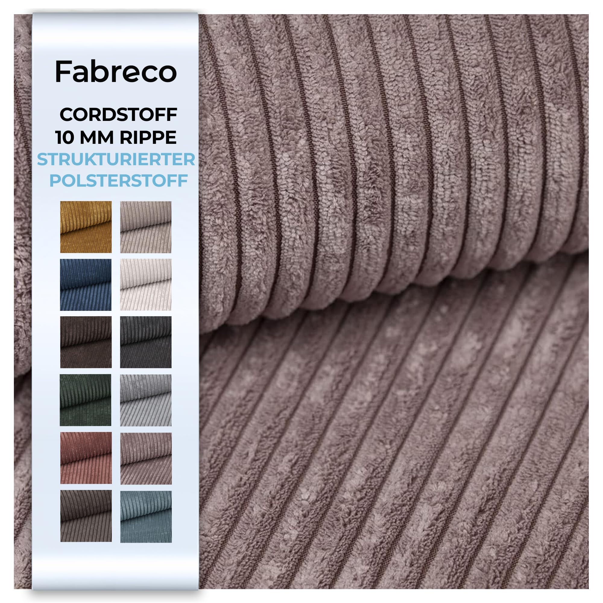 Fabreco - CORDSTOFF Polsterstoff Meterware - Stoff Meterware (500cm x 142cm) | 380 g/m2 | POSTON Dekostoff Breitcord - Polsterstoff Möbelstoff - Möbelstoffe: Cord Stoff für Sofa & Stühle (Lila)