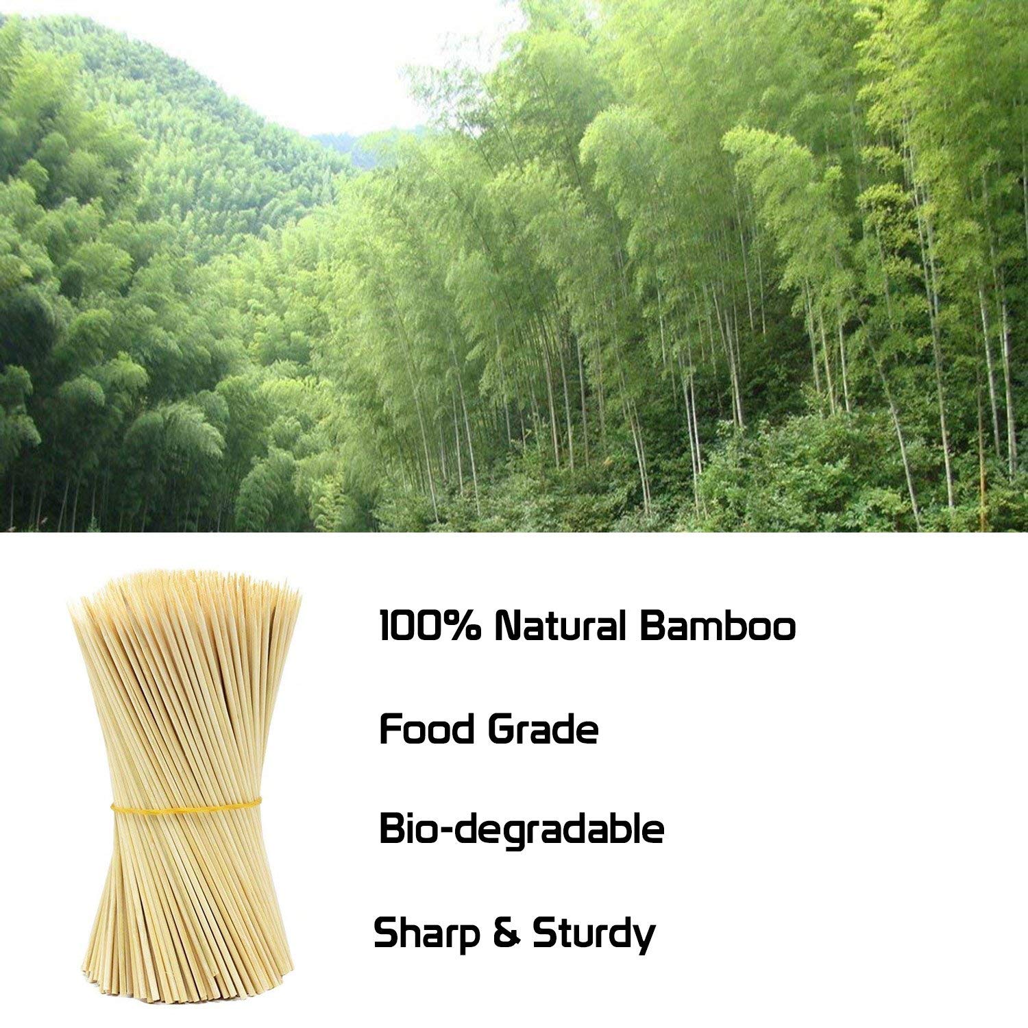 Lakeer Natural Wooden Bamboo Skewers/Kabab Sticks/Burger/Barbecue Party