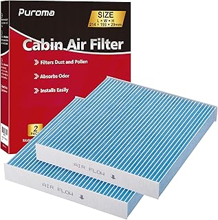 2 Pack Cabin Air Filter with Blue Multiple Fiber Layers Replacement for CP285, CF10285, Toyota Avalon, Camry, Corolla, Prius, 4Runner, Highlander, RAV4, Lexus, Scion, Subaru, Jaguar, Land Rover