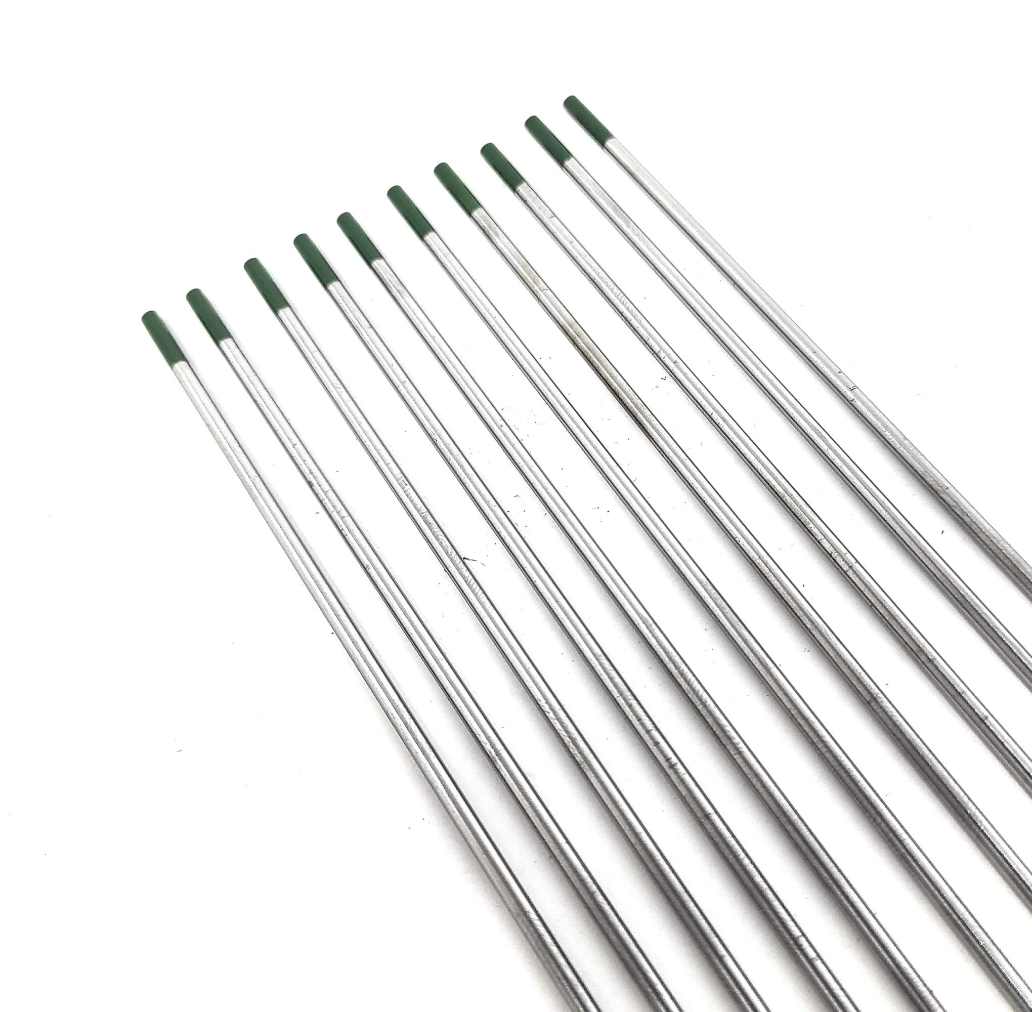 ELCAN Tungstens TIG saldatura Verde puro WP professionale, 1.0 1.6 2.0 2.4 3.2 3.2 elettrodi per saldatura torcia TIG, 10 unità - Dimensioni: 2,4 x 175 mm