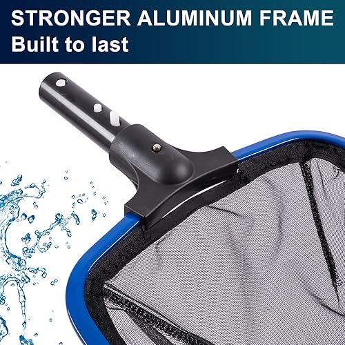 Miniatura 3 de POOLAZA Red de malla ultra fina para piscina con marco de aluminio, red de piscina de aluminio para limpieza eficiente, red de desnatador de piscina