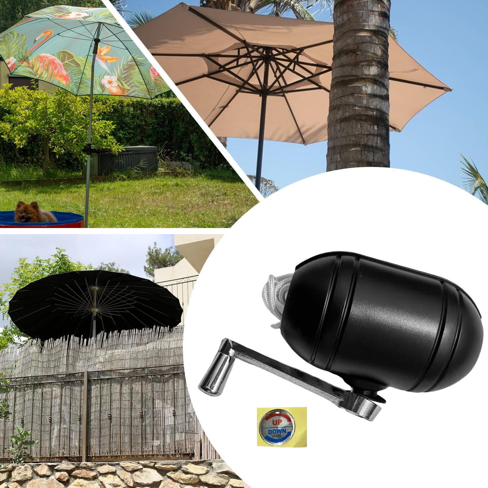 Generisch Piezas de repuesto para sombrillas de terraza – Ahorro de espacio de repuesto para sombrilla, manivela de manivela de alta resistencia para terraza, jardín, piscina, picnic
