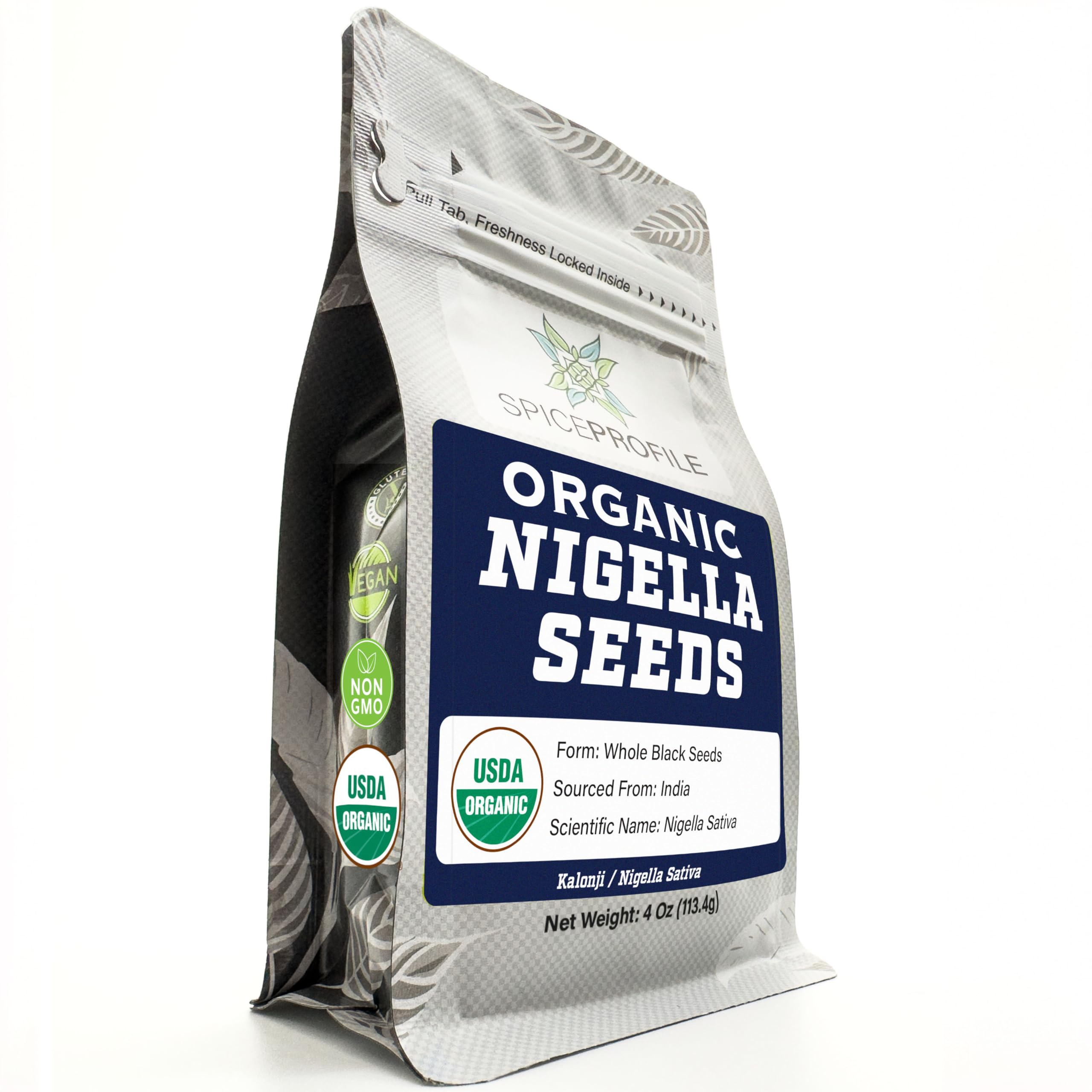Spice Profile USDA Organic Nigella Seeds, Lab Tested for Heavy Metals, Resealable 4 oz Pouch, Kalonji, Semillas de Nigella
