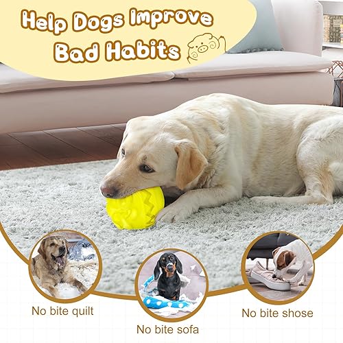 Miniatura 7 de TROUSKAIG Pelotas indestructibles para perros, juguetes dispensadores de golosinas para perros masticadores agresivos de razas grandes y medianas,