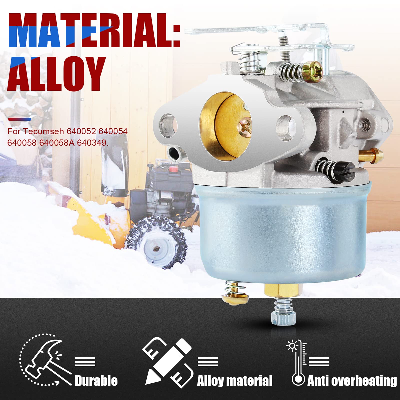 Amazon.com: YOFMOO 632107 632107A 632378 632536 640084 640105 640299  化油器Tecumseh HSK40 HSK50 HS50 HSSK55 L5 195年香港LH195SP OHSK110 OHSK120  OHSK125 3.5 HP 4HP 5HP 可調整型: 露臺、草皮與花園