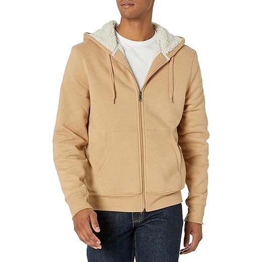Amazon Essentials Hoodie For Men, Sherpa-Lined Full-Zip Fleece Sweatshirt