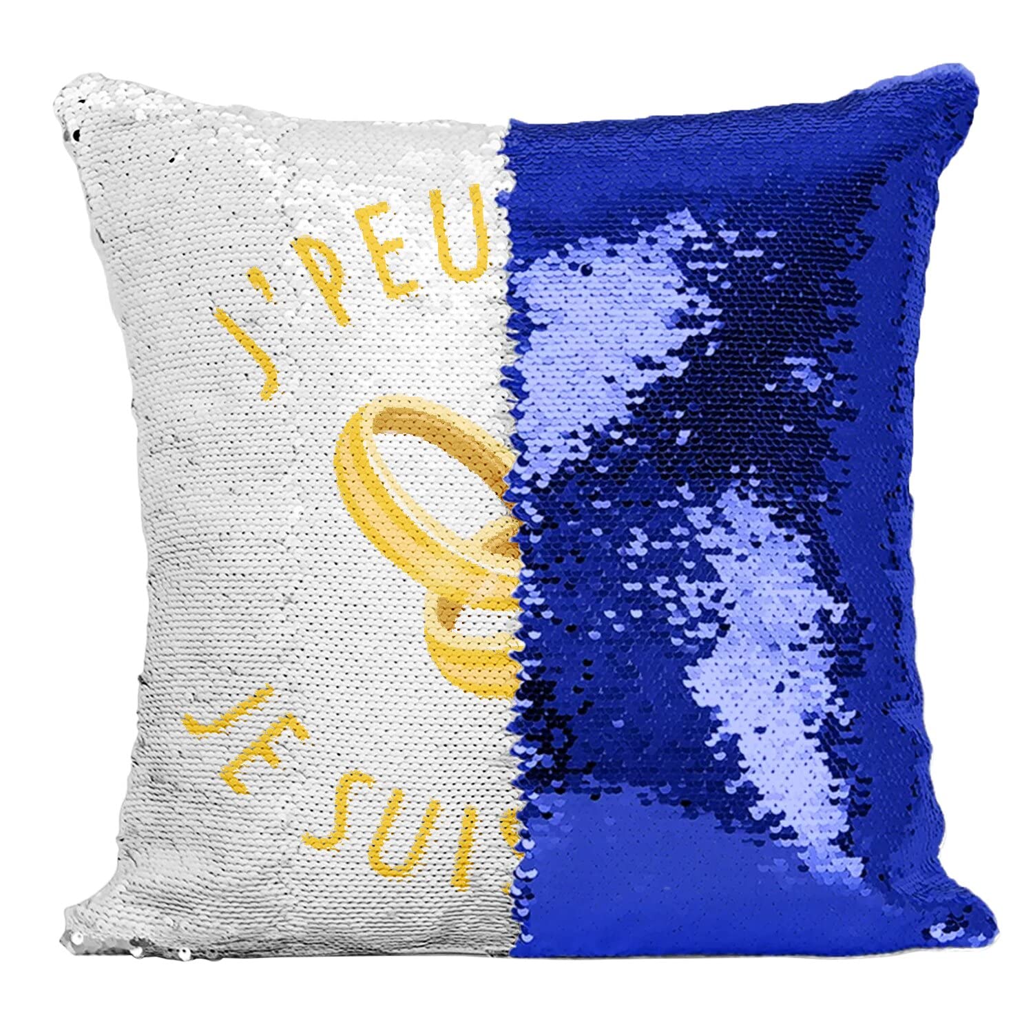 Coussin bleu j'peux pas je suis marié contre la déco ennuyeuse