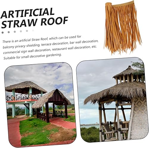 Miniatura 4 de Happyyami 13pcs DIY Mexican Straw Roof Synthetic Thatch Grass Roof Tiki Hut Thatch Mexican Straw Roof Thatch Simulation Thatch Cover Artificial