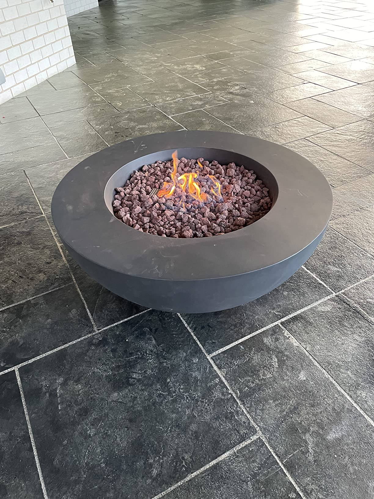42/mo Finance AMS Fireplace Elementi Round Gas Fire Pit Table