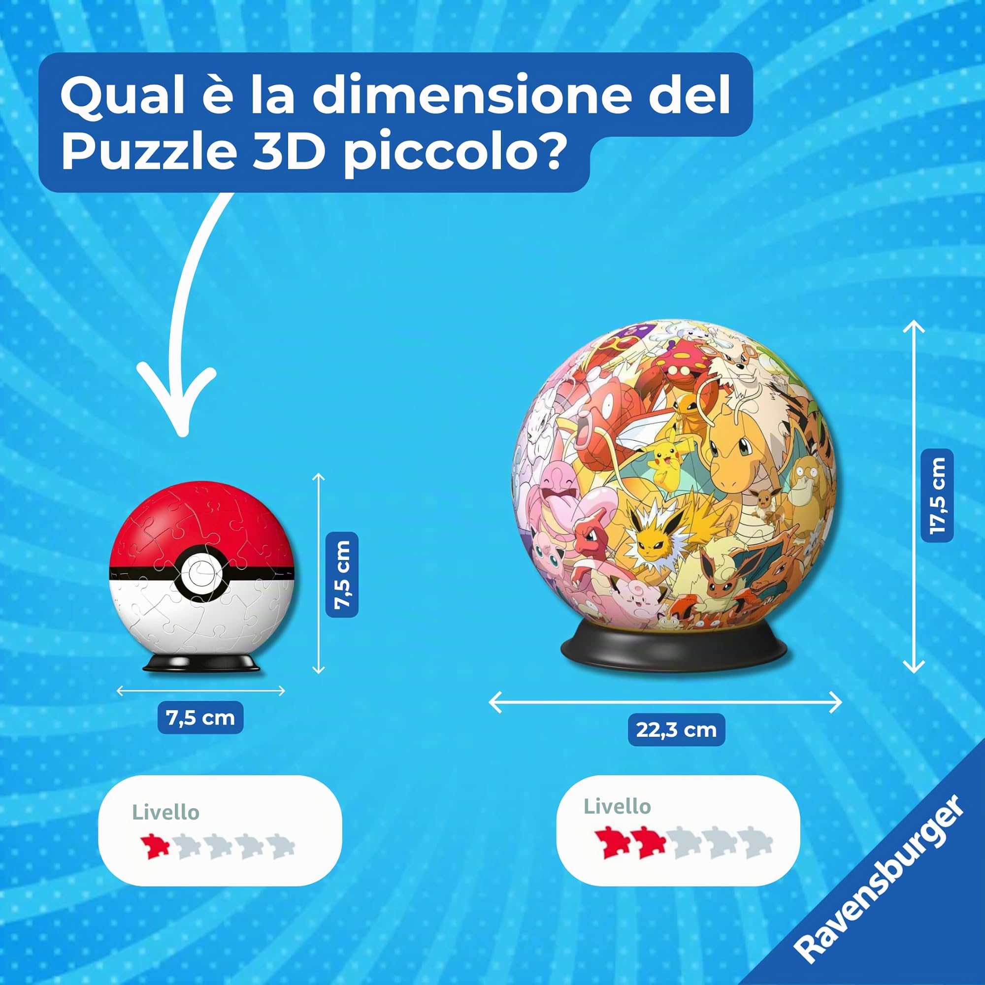 Ravensburger - Puzzle 3d Pokeball rossa 54 pezzi, Puzzle 3d bambini 6 anni o più, Giochi bambini 6 anni, Collezione Pokemon, Giochi divertenti, Idee regalo