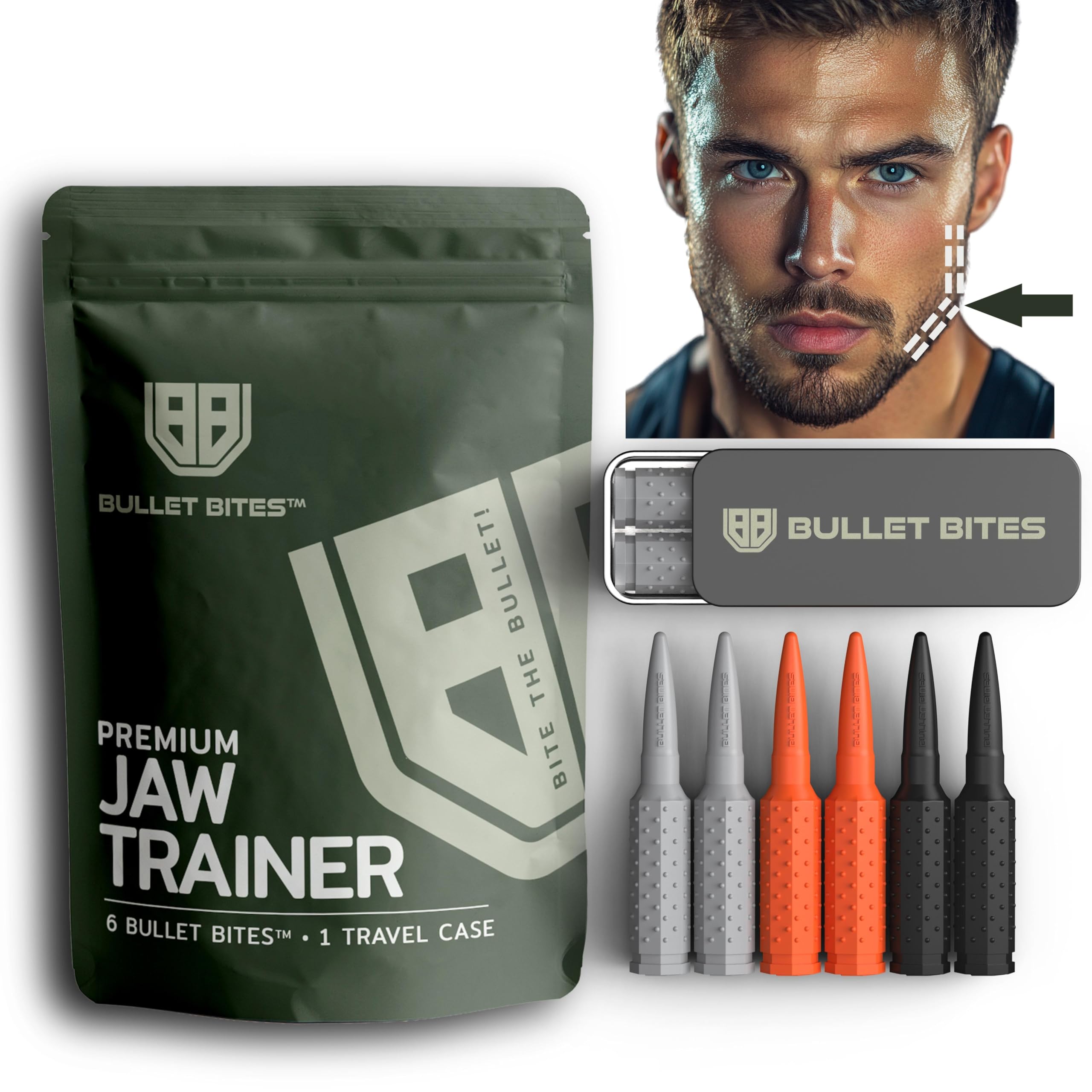 Jaw Exerciser for Men and Women - Jawline Trainer and Facial Toning Tool - Silicone Jaw Toner -