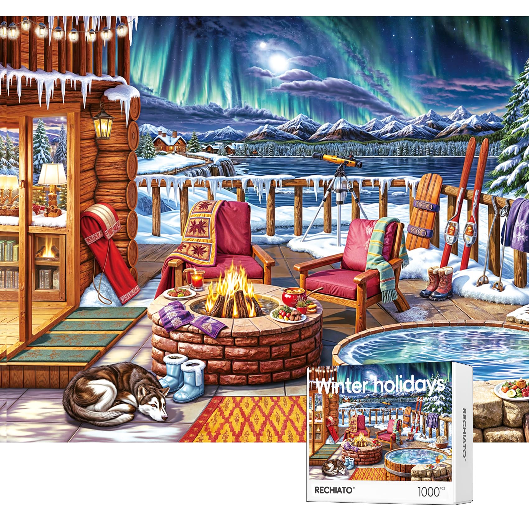 Christmas Jigsaw Puzzle for Adults - 1000 Pieces Winter Holiday Puzzle - Gift for Women & Mom