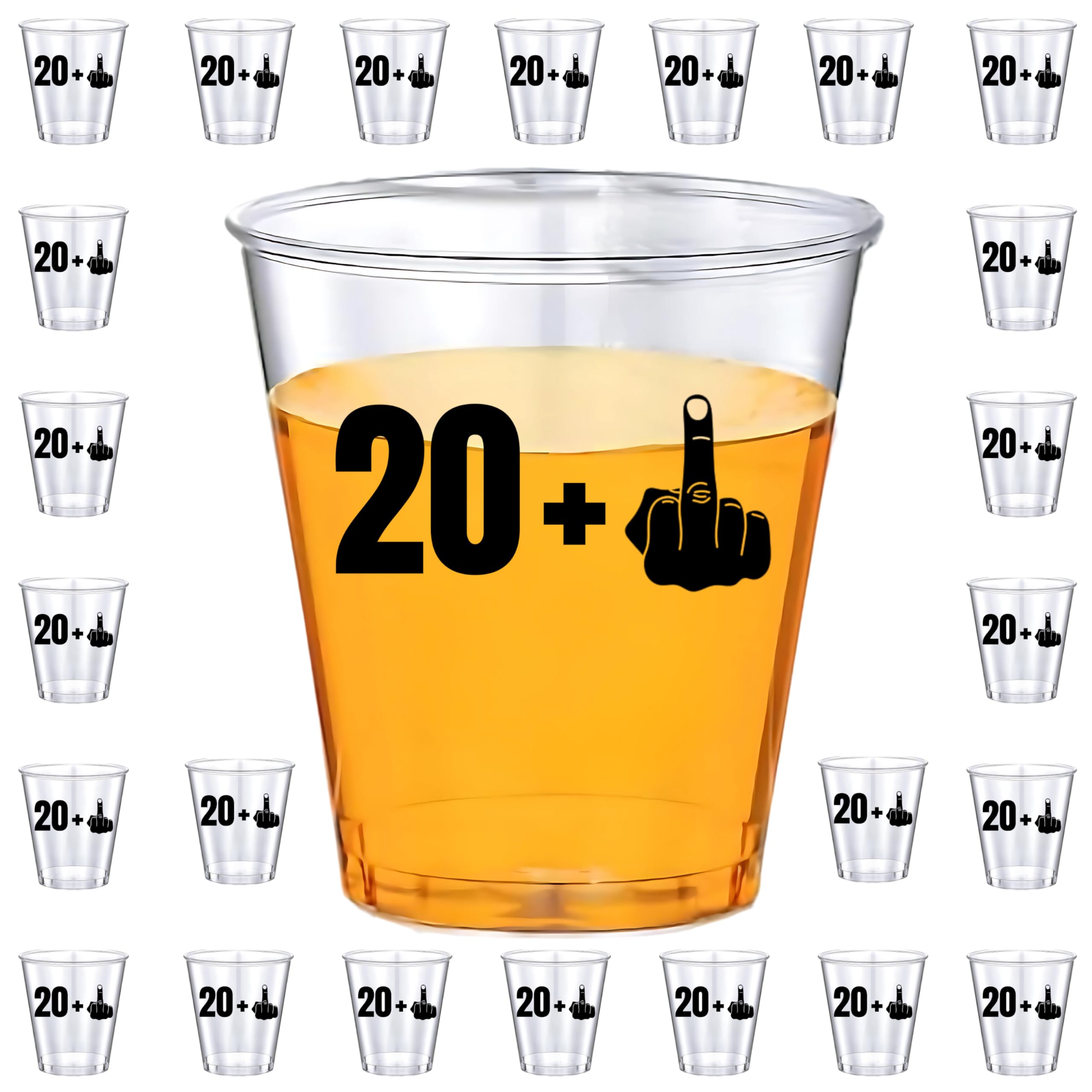 Stumbelina 21st Birthday Party Shot Glass or Dessert Cups (25 Count) | Small Disposable Plastic for Jello Jelly Shots | Fun Funny Gift Ideas for Him or Her + 1 Celebration Supplies (21st)