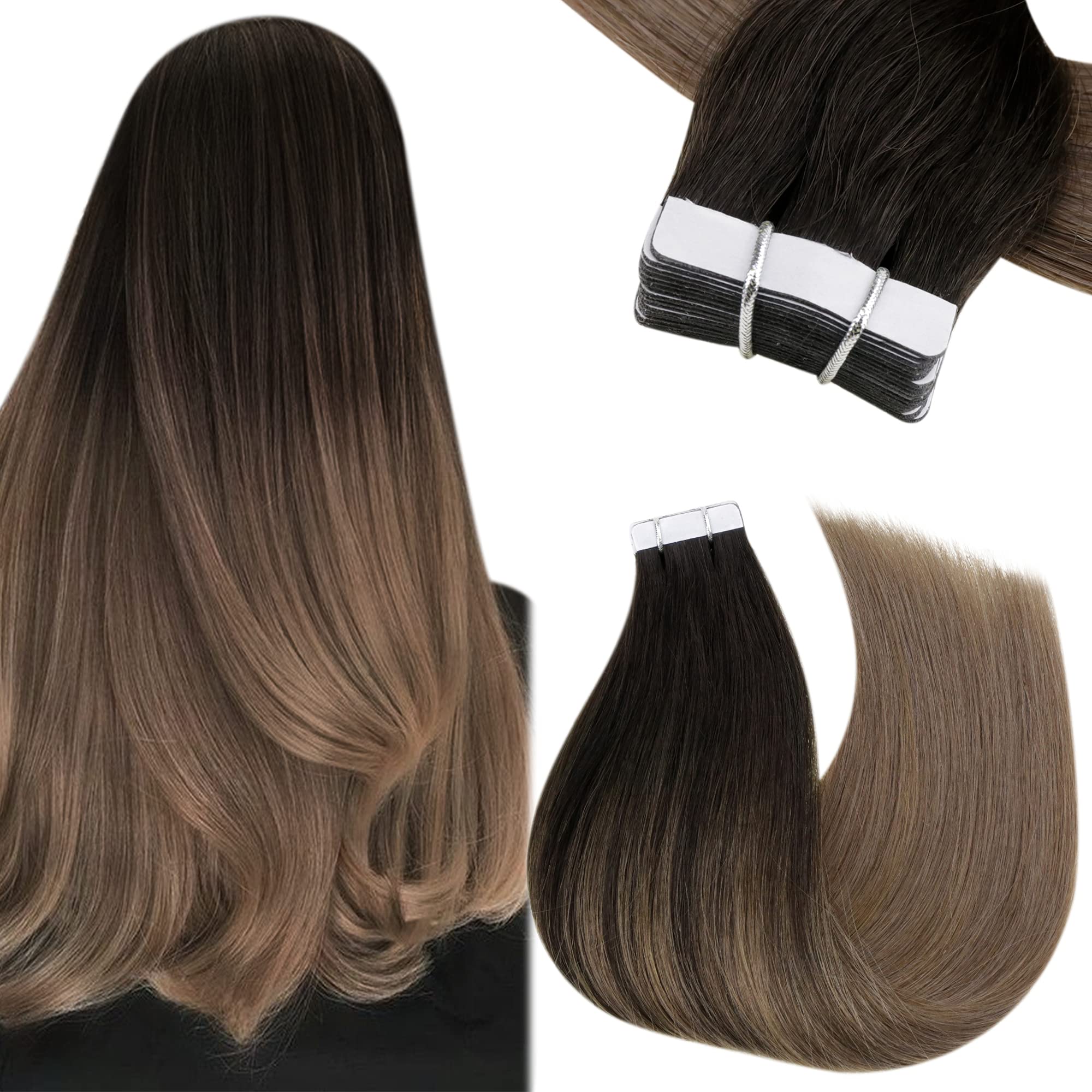 You Shine U Tip Hair Extensions 16" Solid Color #1 Jet Black Human Hair Extensions Pre-Bonded Straight Remy Hair 50 Gram Per Package