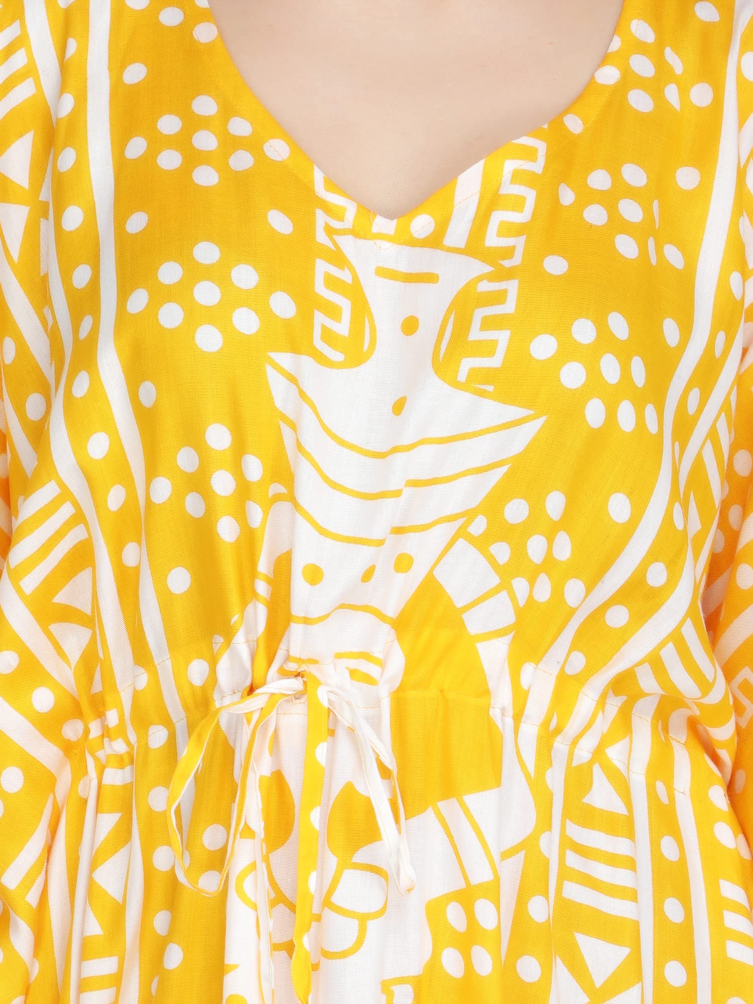 Ukal Kaftan - Vestido largo tipo kimono de verano para mujer, salida de baño de playa, caftán, ropa de dormir de viscosa, bata de noche con cuello en V